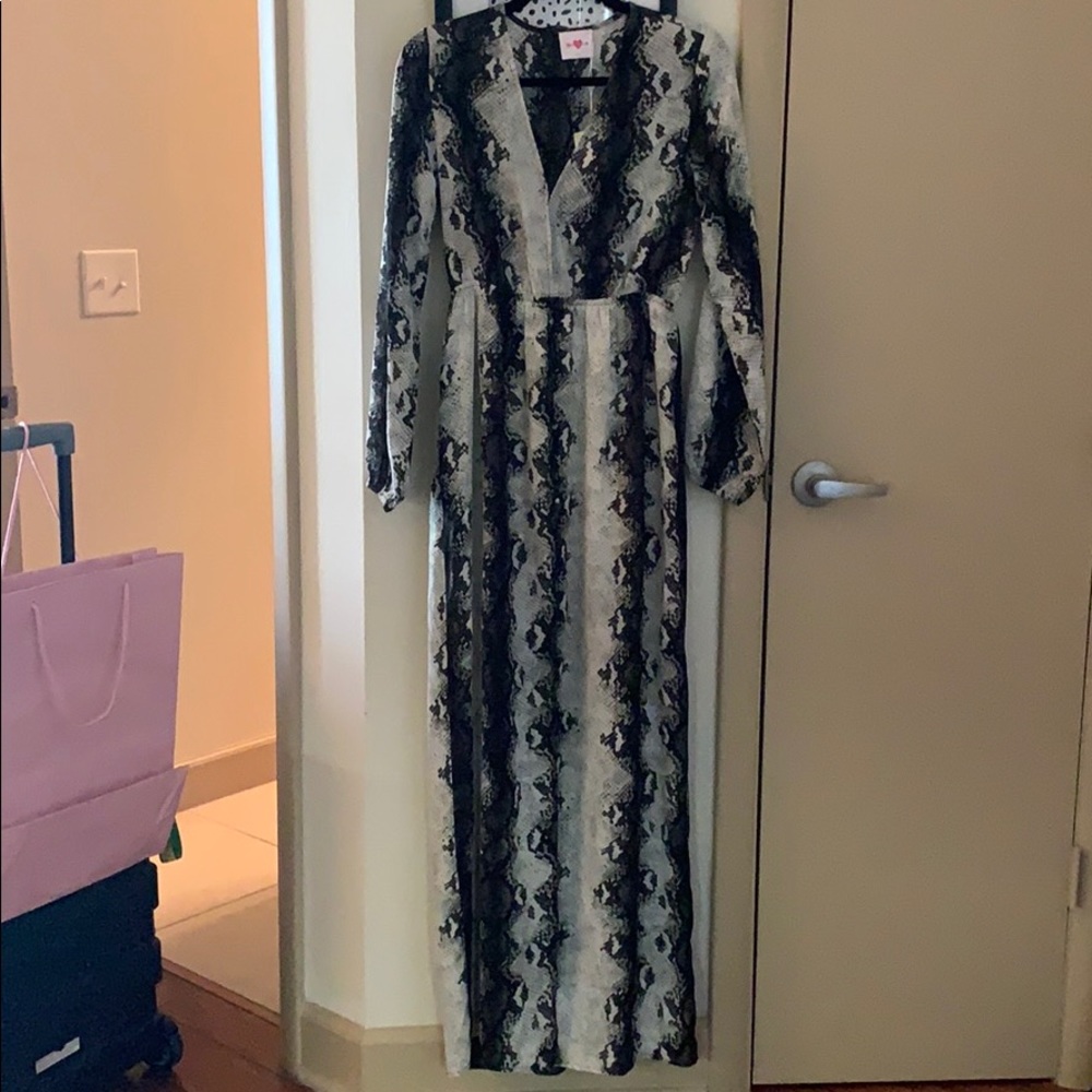 Snake print maxi dress